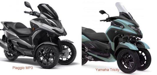 Yamaha Tricity 300 против Piaggio MP3 310: сравниваем трёхколёсные модели